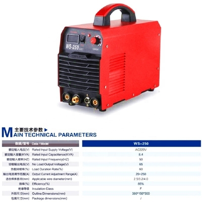 220V 8.4KVA TIG MMA 2in1 IGBT Inverter Tig Saldatura WS 250 con multifunzione