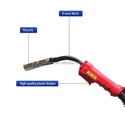 500A European Connector CO2 Gas Shielded Welding Torch per apparecchiature di saldatura portatili