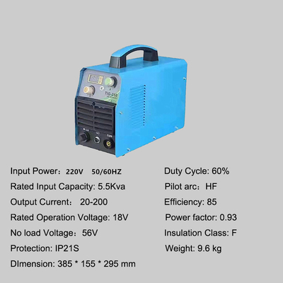 Invertitore MOSFET DC 200A TIG-250 Tig Saldatore per saldatura in acciaio inossidabile e in alluminio 220V 18V 18