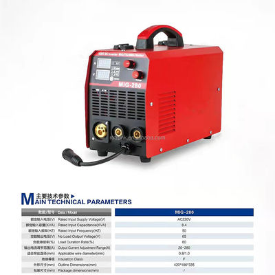 220V Smart Inverter MIG 280 Saldatrice per ferro in acciaio inossidabile 60% Tig Inverter