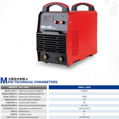 Saldatrice ad arco inverter MMA-400D 400amp IGBT Saldatrice ad arco industriale MOTORE CC 25KG