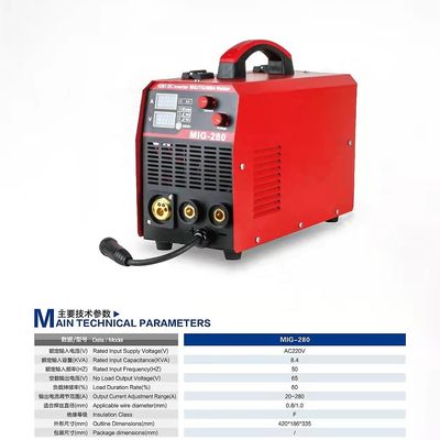 MIG280 ARC Saldatori Mig Saldatura macchina multifunzione IGBT 4in1 INVERTER 50/60HZ IP21S